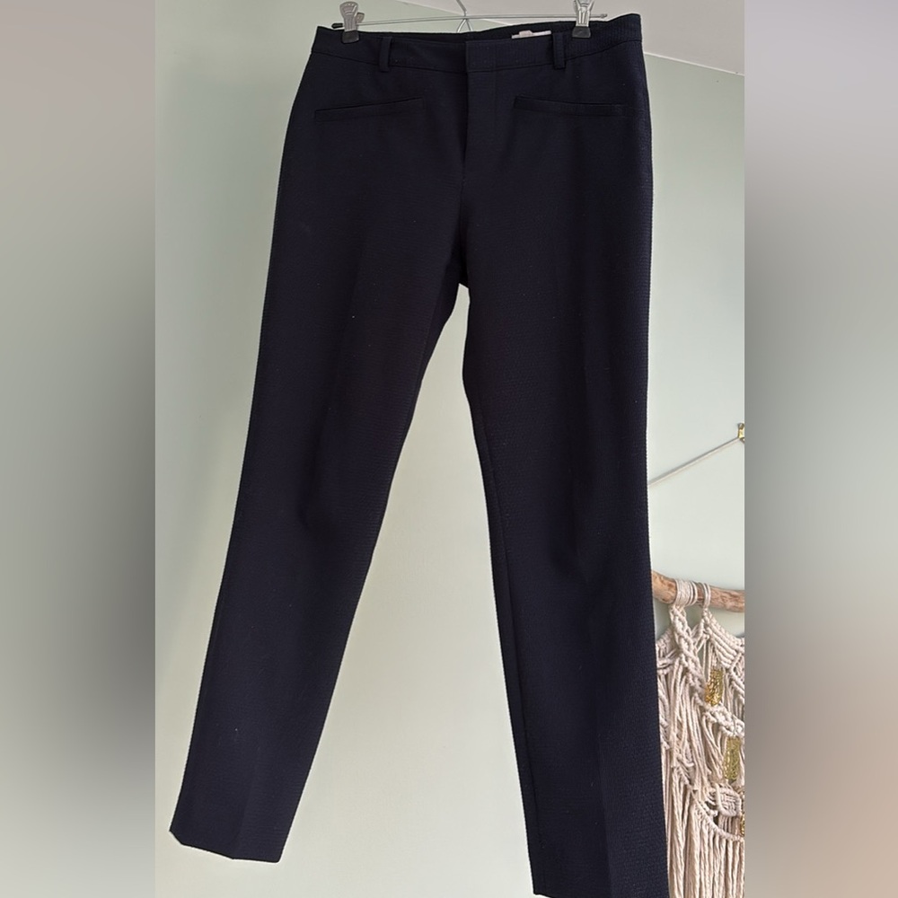 Club Monaco Navy Textured Pants